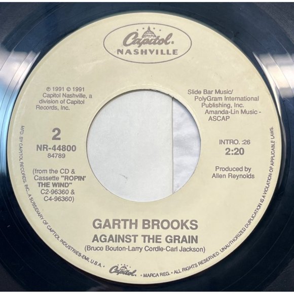 Garth Brooks Shameless / Against the Grain 45 Country Capitol Nashville 44800 - Picture 2 of 4